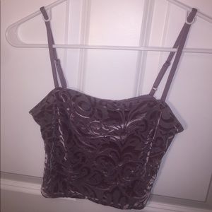 Spaghetti strap sheer purple forever 21 crop top